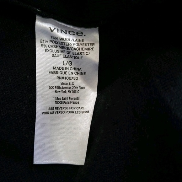 $425 Vince Wool Blend Belted Lightweight Cardigan in Black - Picture 6 of 6